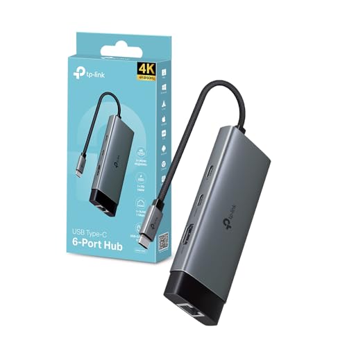 TP-Link UH6120C Hub USB 3.0 UH6120C, 6 Ports USB et 2 Ports de Charge de Type C, Vitesse de Transfert jusqu'à 5 Gbps, Charge Rapide 12W, Design Compact et...