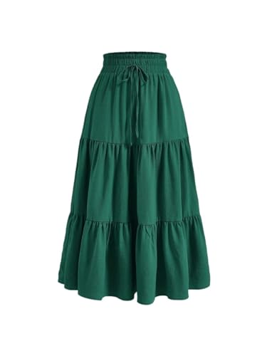 Women's Elegant Casual Solid Color Skirt Autumn Long Skirts