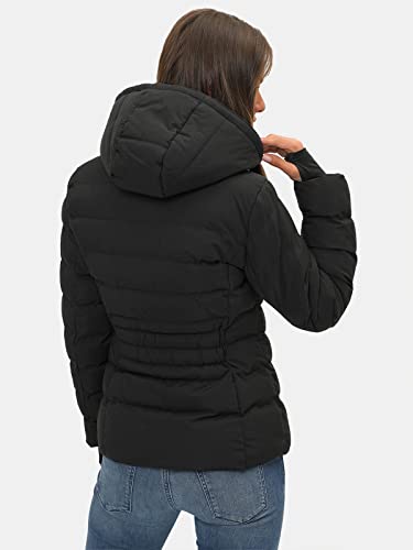OZONEE Damen Winterjacke Jacke Winter Farbvarianten Warm Bomberjacke Steppjacke Wintermantel Kunstfell Daunenjacke Leichte Outdoor Puffer Jacket Gepolstert JS/M769/392 SCHWARZ L