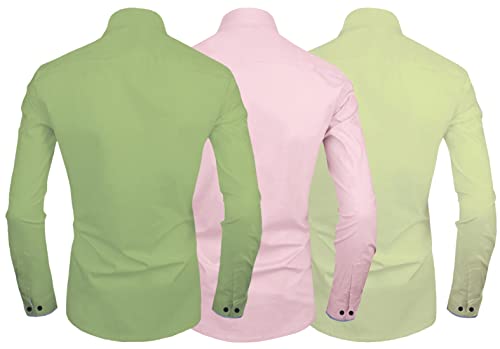 Image of Zombom Men's Combo Regular Fit Cotton Blend Full Sleeve Casual Shirts Pack of 3