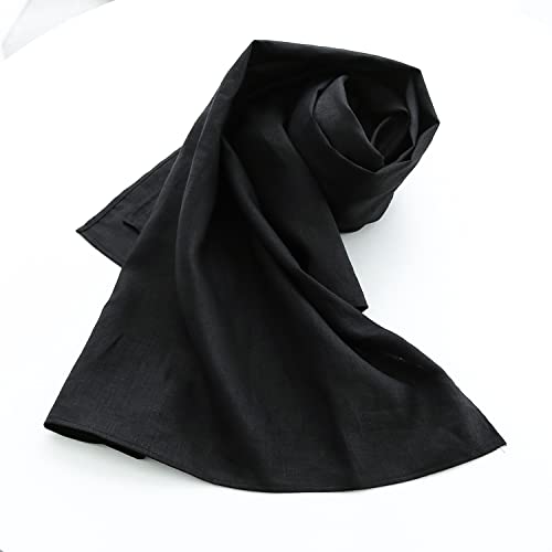 Amazhiyu Pure Linen Scarf for Women Lightweight Fashion Long Scarves Solid Color2