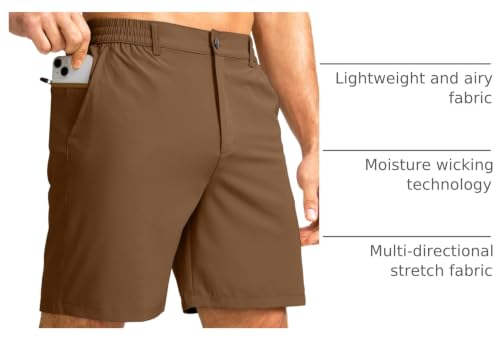 Image of G Gradual Men's Casual Shorts 7 inch Lightweight Golf Shorts for Men Stretch with 3 Pockets Quick Dry Breathable Work Shorts