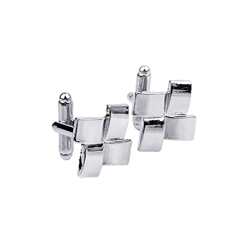 Mancuernillas Daesar para camisas hombre, cuadradas plateadas