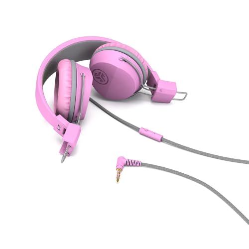JLab, JBuddies Studio, Kids Wired on-Ear Headphones, Bundle with USB-C Adapter, Volume limiting, Foldable, Pink by JLab - Used condition - Image 3