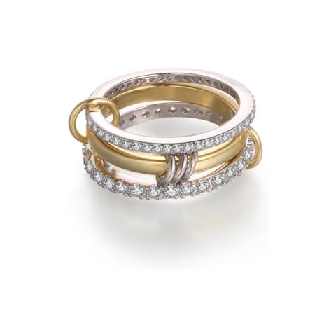 RAIFIN 18k Gold Plated Stackable Rings Cover