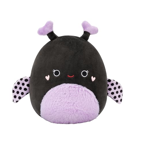 Squishmallows Original 8in Citlalli The Black and Purple Ladybug with Heart Antennae – Official Jazwares Valentine Plush (Little)