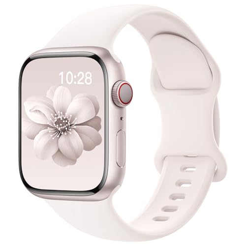 Image of Sport Silicone Band Compatible with Apple Watch Bands 40mm 38mm 41mm 44mm 45mm 42mm 49mm Women Men,Soft Wristband Waterproof Replacement Sport Strap for iWatch Bands Series 9 8 7 6 5 4 3 2 1 SE Ultra