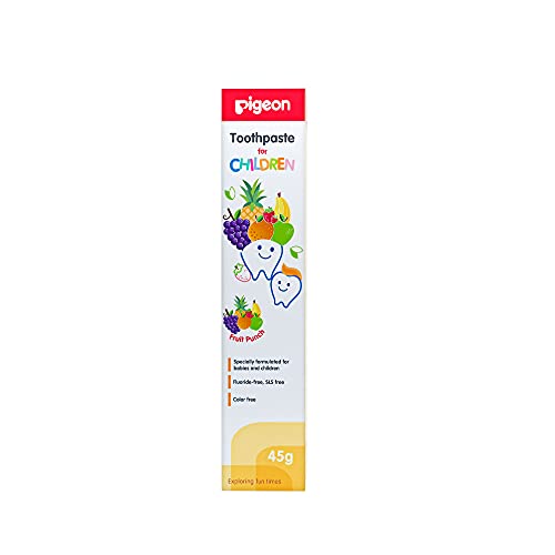 Image of Pigeon Children Toothpaste, Fruit Punch, 45g & Pigeon Children Toothpaste - Orange (45g)
