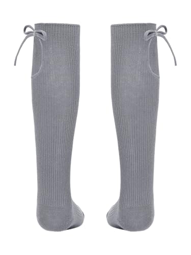 JEYPINMI Baby/Toddler/Big Girls Socks Bowknot Knee High Socks Kids Cable Knit Seamless Long Stockings2