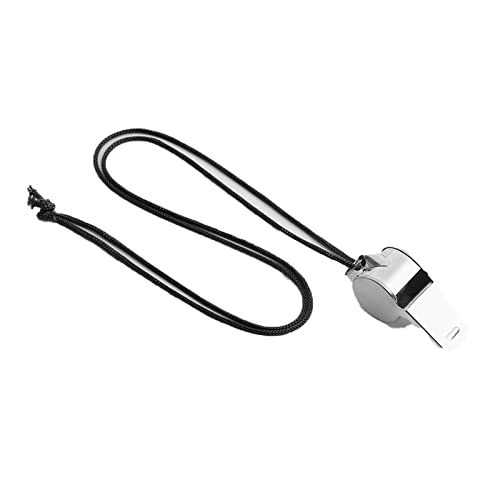 Silbato metálico para árbitro deporte con cuerda miniatura 1