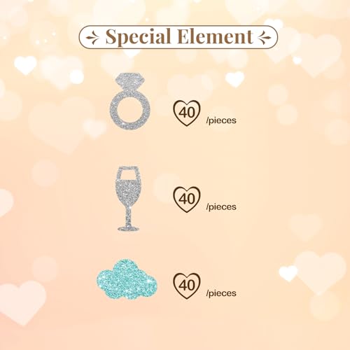 Image of 120pcs On Cloud Nine Confetti, Cloud Ring Table Confetti, Silver Glitter Bachelorette Paper Scatter, Bride On Cloud 9 Bridal Shower Party Decoration