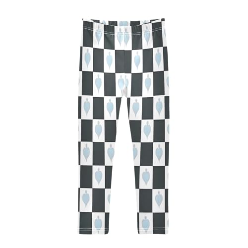 Bolaz Toddler Girls Leggings Printed Yoga Pants Leggings Checkerboard Pattern for Kids