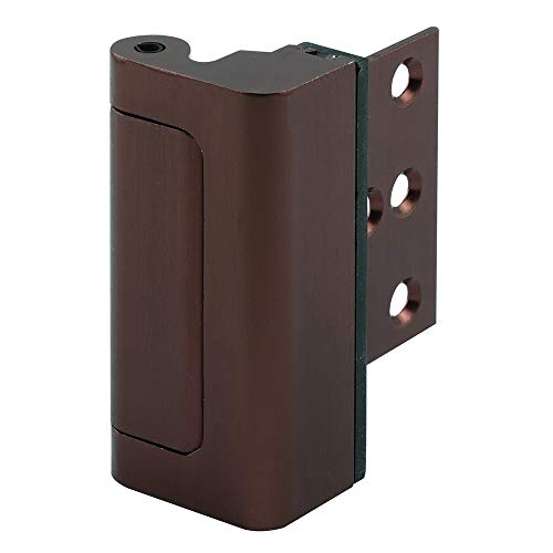 Image of Prime-Line U 11441 Door Reinforcement Lock - Add Extra, High Security to your Home and Prevent Unauthorized Entry - 3 inch Stop, Aluminum Construction, Red Bronze (Single Pack) | Add Extra High Security, Prevent Unauthorized Entry, 3 in. Stop, Solid Brass Construction