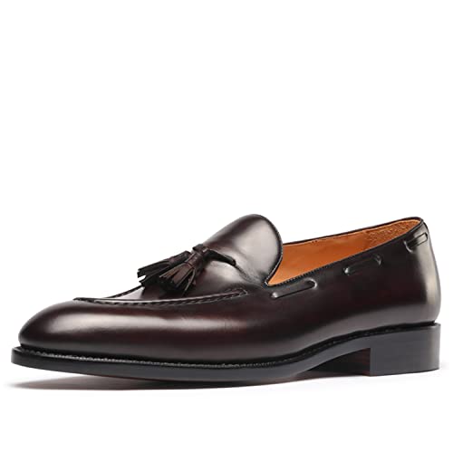FIAVOM Men's Loafers & Slip-ons Casual Slip On Tassel Loafers for Men Brown US 11
