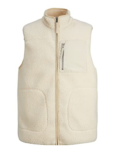 JACK & JONES Herren Jorpark Teddy Body Warmer Sn Weste, Oatmeal, M EU