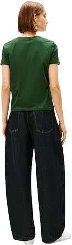 Tommy Hilfiger Damen T-Shirt Kurzarm Script Regular Fit, Grün (National Forest), S – Ansicht 3