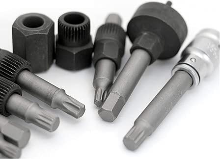 Breeze Shears 13 Pcs Alternator Pulley Service Decoupler Insert Bit Socket Set Tool Kit Car Pulley Removal Decoupling Puller 1