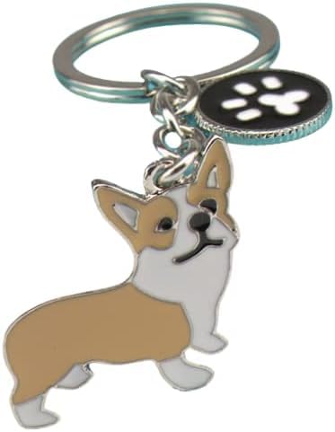 Fuqimanman2020 Corgi Golden Retriever Keychain Cute Dog Keychain ...