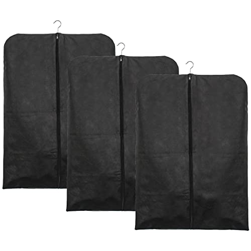 PrettyKrafts Foldable Non Woven Coat Cover (Set of 3 pcs) - Black