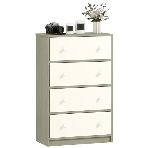 HOMCOM Cajonera de tela con 4 cajones plegables