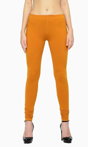 Image of Frenchtrendz Women's Cotton Spandex Stretchable Mid Rise Slim Fit Churidar Leggings Pull On