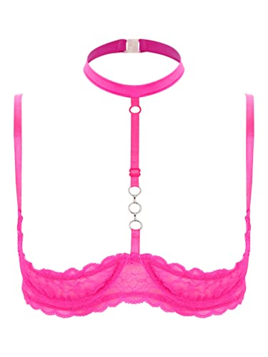 TiaoBug Damen sexy Dessous Erotik BH Bra Neckholder Oberteil Reizwäsche...