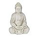Relaxdays XXL Buddha Figur, großer Gartenbuddha sitzend, 70 cm hoch, wetterfest & frostsicher, Garten Dekofigur, creme