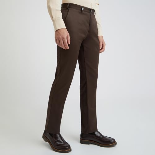 Image of Park Avenue Super Slim Fit Medium Grey Trouser for Men