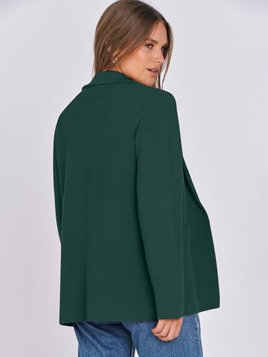 Image of ANRABESS Womens Sweater Blazer 2025 Fall Cardigan Chunky Knit Jacket Coats Deep Green X-Large
