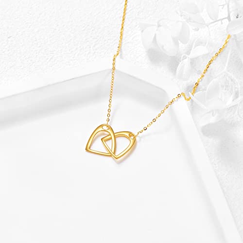 Kecho 14K Yellow Gold Horse Necklace Gift Jewelry Simple Interlock Horse Strirrup Necklace For Women Girls #TOP2