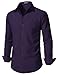 JEMITOP Men's Stretch Regular Fit Long Sleeve Dress Shirts Formal Wedding Prom Business Casual Button Down Up Shirts with Pocket Purple L