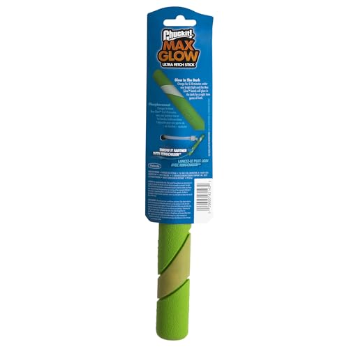 Chuckit! - Max Glow Ultra Fetch - Phosphoreszierender Stock für Hunde - Robuster und langlebiger Stock für Hunde - Leuchtet im Dunkeln - Einheitsgröße - Durchmesser 28 x 3 x 2.5 cm