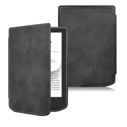 Étui pour Pocketbook Verse/Verse Pro/Verse Color/Vivlio Light/Light HD pour Pocketbook Smart Slim Light - Étui pour liseuse Pocketbook Vivlio Light avec fonction veille/réveil automatique (noir)
