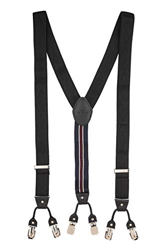 Image of The Tie Hub Tip Black Clip On Suspenders For Men