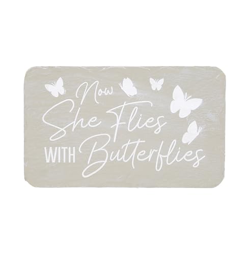 Pavilion Gift Company – Butterflies – 7” Indoor Outdoor Weatherproof Decorative Garden Stepping Stone Plaque Bereavement In Memory Memorial Loss Of Loved One