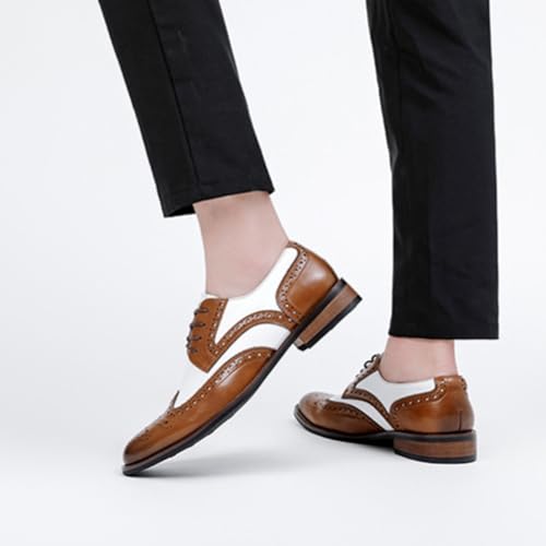 Men's Brogue Oxfords Shoes Fashion Classic Pointed Toe Non Slip Formal Derby Shoes Leather Lace Up Business Dress Shoes for Men3