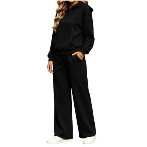 Womens Sweatsuits 2 Piece Set Hoodies Wide Leg Athleisure Loungewear Fall - image 5