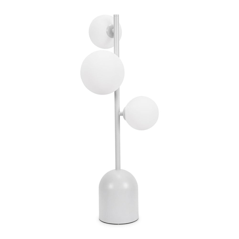 Valuelights Unisex Grey Marlow Opaque Glass Globe 3 Way Table Lamp In