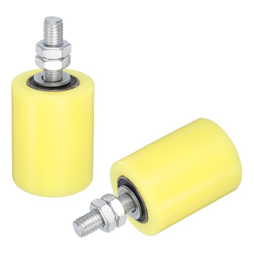 sourcing map Lot de 2 rouleaux de guidage pour portail coulissant, 5,1 cm de diamètre x 6,5 cm de long, rouleaux de support de portail universels scellés à roulement à billes pour porte coulissante