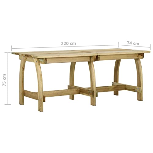 Table de jardin 220 cm en bois pour accueillir tous vos invités sans manquer de place