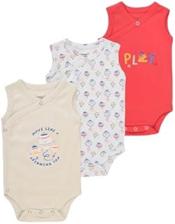 كيمونو مطبوع بدون أكمام للجنسين، طقم ملابس داخلية للأطفال والرضع من جونيور (عبوة من 3 قطع)