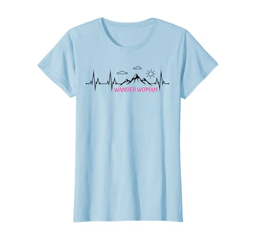 Heartbeat Wandern Wanderwoman Berge Herzschlag Wander Woman T-Shirt