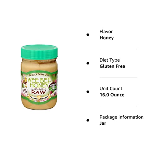 Wee Bee Naturally Raw Honey -- 1 Lb Each #TOP6