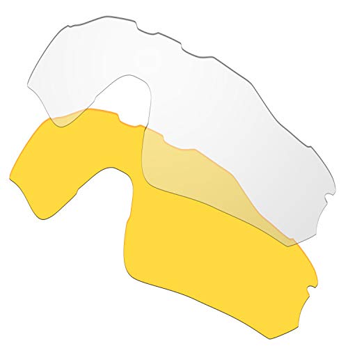 HKUCO Plus Replacement Lenses For Oakley Radar EV Path Sunglasses Transparent/Transparent Yellow Polarized