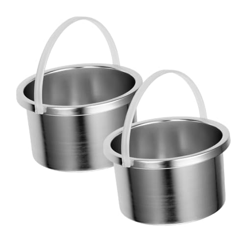 SHERCHPRY 2 Piezas Revestimiento Para Máquina De Con Cera Piezas De La Lámpara Calentadora De Cera Crisoles De Cera Calentador De Cera Aleación De Aluminio Plata