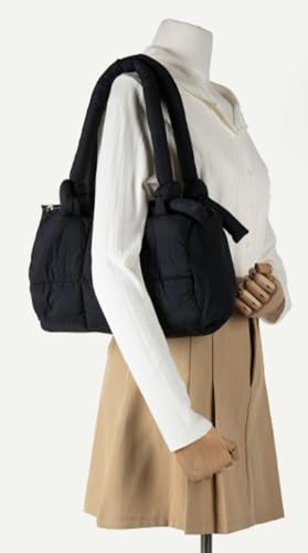 Puffer Tote Bag for Women Lightweight Nylon Shoulder Handbag Quilted Hobo Bag Underarm Purse Small Top Handle Handbags4