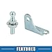 A ABSOPRO Car Gas Spring Mounting Bracket 10mm Ball Stud Bracket with 8 Screws Silver Tone Set of 4