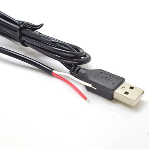 Cable de alimentacion USB A macho 28AWG de 1M para conexiones personalizadas y experimentos 5 uds 7