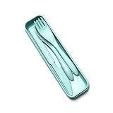 Wheat Straw Cutlery Sets, Unbreakable & Portable Cutlery, Healthy Eco-Friendly Spoon Knife Fork...