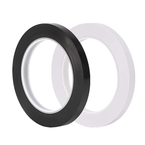 Diffaxy Isolierband Schwarz und Weiß – 5 mm x 66 m, 2 Stück PVC Selbstklebendes Isolierband, Electrical Tape für Elektrische Leitungen Reparatur